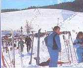 Blick von der Skihütte zum Hang